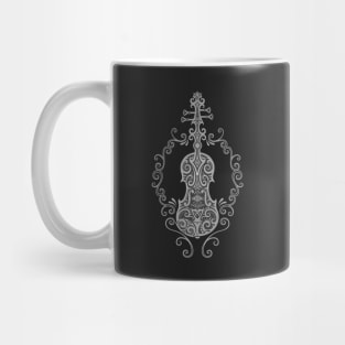 Intricate Dark Tribal Violin Design Mug